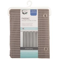 Zenna Home Waterproof Stripe Fabric Shower Curtain/Liner