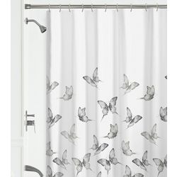 Zenna Home Butterflies Fabric Shower Curtain