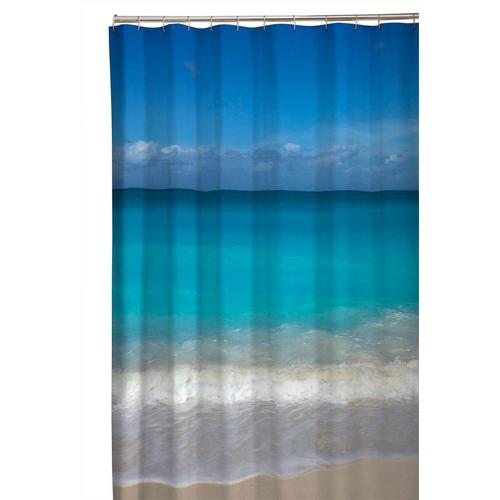 Zenna Home Beach Photo Fabric Shower Curtain
