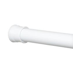 86 in. White Aluminum Finial Shower Rod