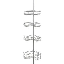 Zenna Home Expanding Satin Nickel Tension Pole Shower Caddy