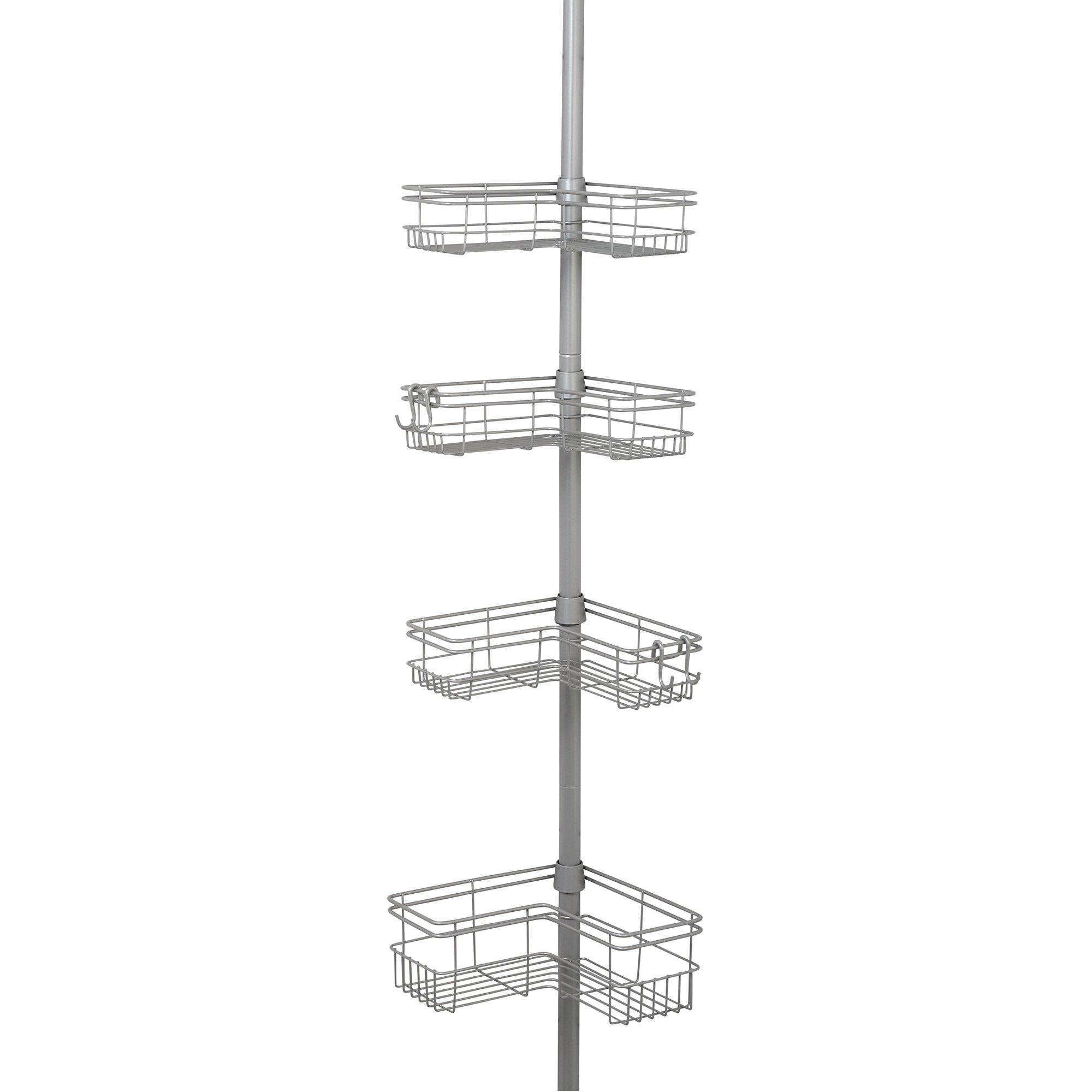 Expanding Satin Nickel Tension Pole Shower Caddy