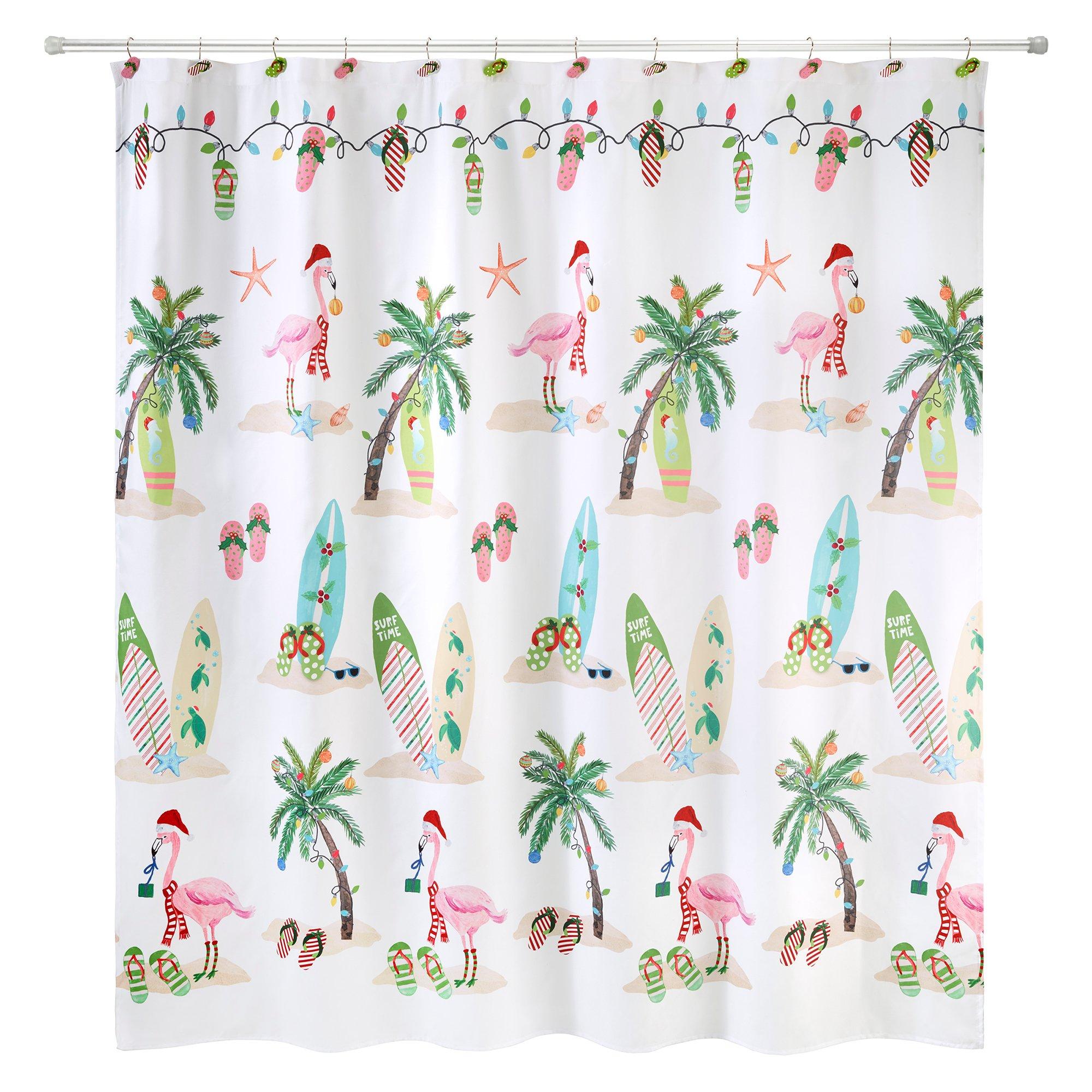 Avanti Flamingo Jingle Shower Curtain