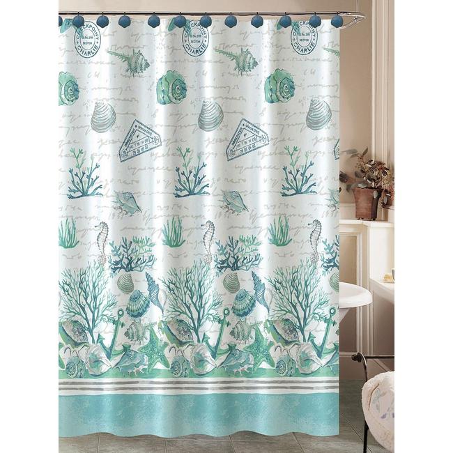Caribbean Joe Deep Sea Shower Curtain One Size Multi 