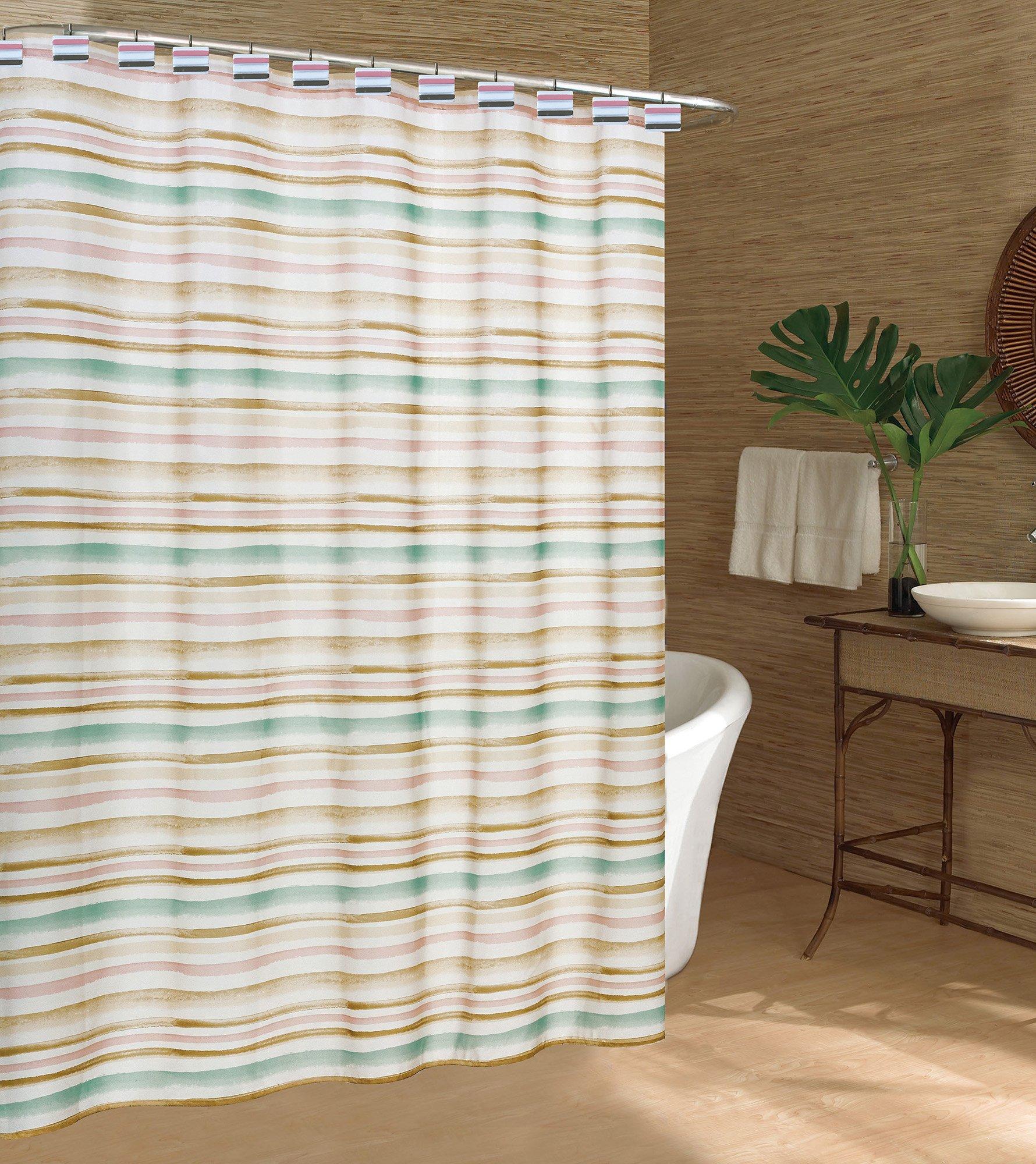 13 Pc. Striped Watercolor Shower Curtain Set