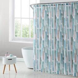 VCNY Home Watercolor Linear Shower Curtain