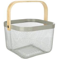 Grey Oak Studio 9x7 Stackable Basket With Wooden Handles
