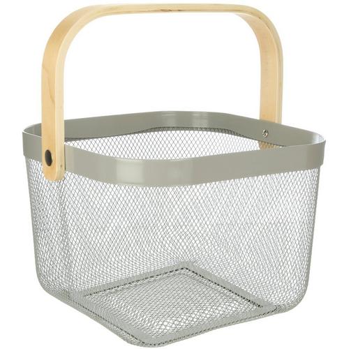 Grey Oak Studio 9x7 Stackable Basket With Wooden