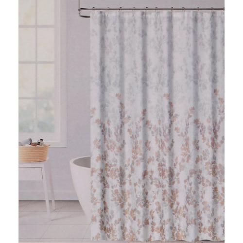 Dainty Home Flower Waffle Knit Shower Curtain