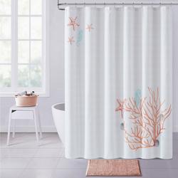 70x72 Waffle Coral Shower Curtain
