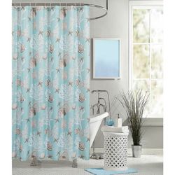 Dainty Home 70x72 Waffle Under The Sea Shower Curtain