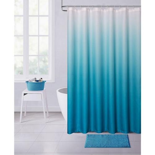 Dainty Home Ombre Waffle Knit Shower Curtain