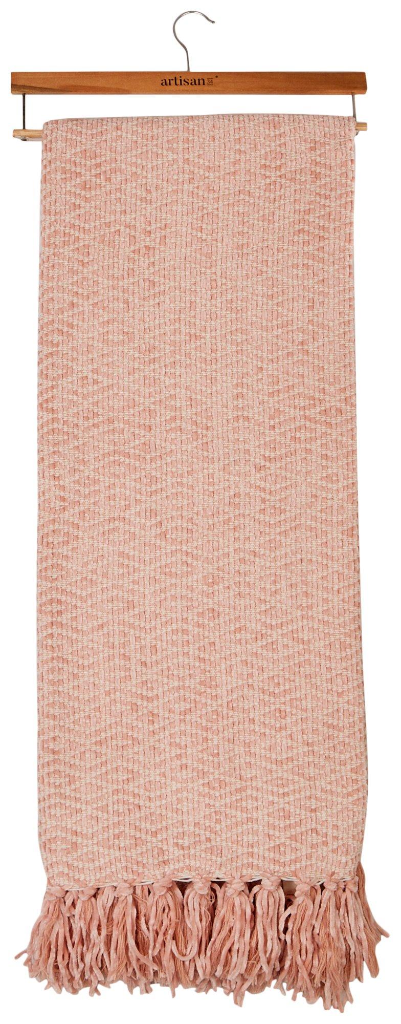 Artisan 34 50x60 Diamond Fringe Woven Throw Blanket