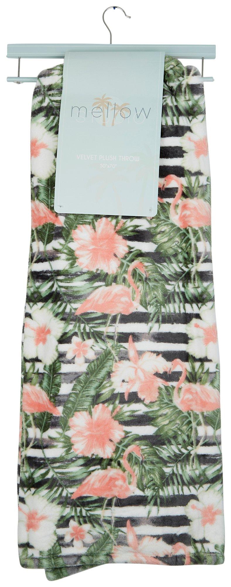 50x70 Flamingo Garden Velvet Plush Throw Blanket