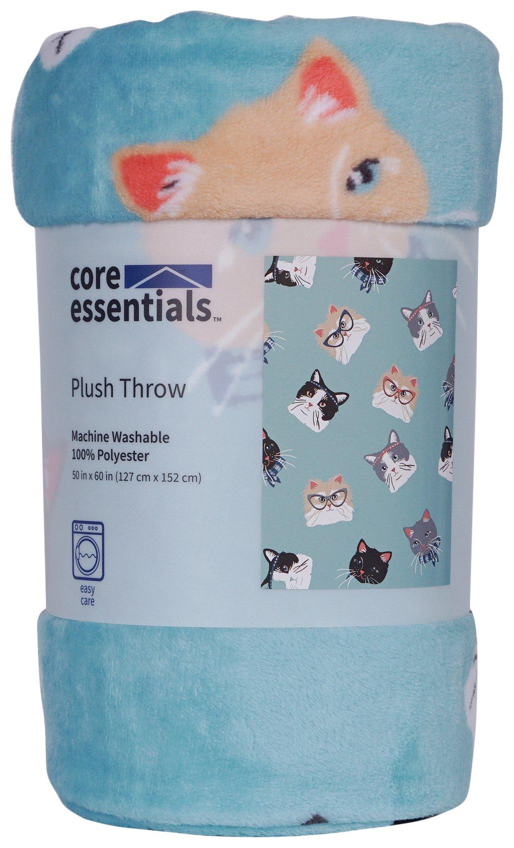 50x60 Cat Print Plush Throw