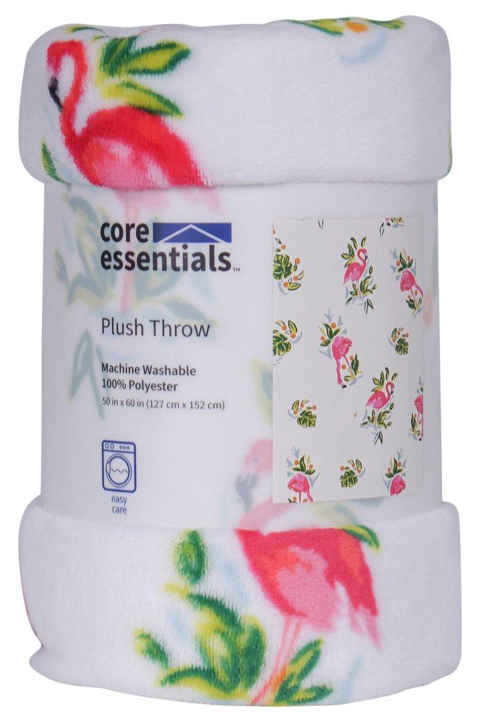 50x60 Flamingo Print Plush Throw