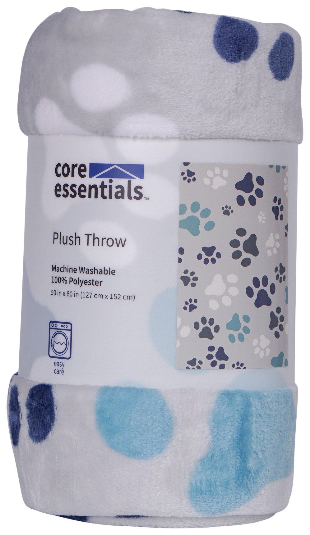 50x60 Paw Print Plush Throw