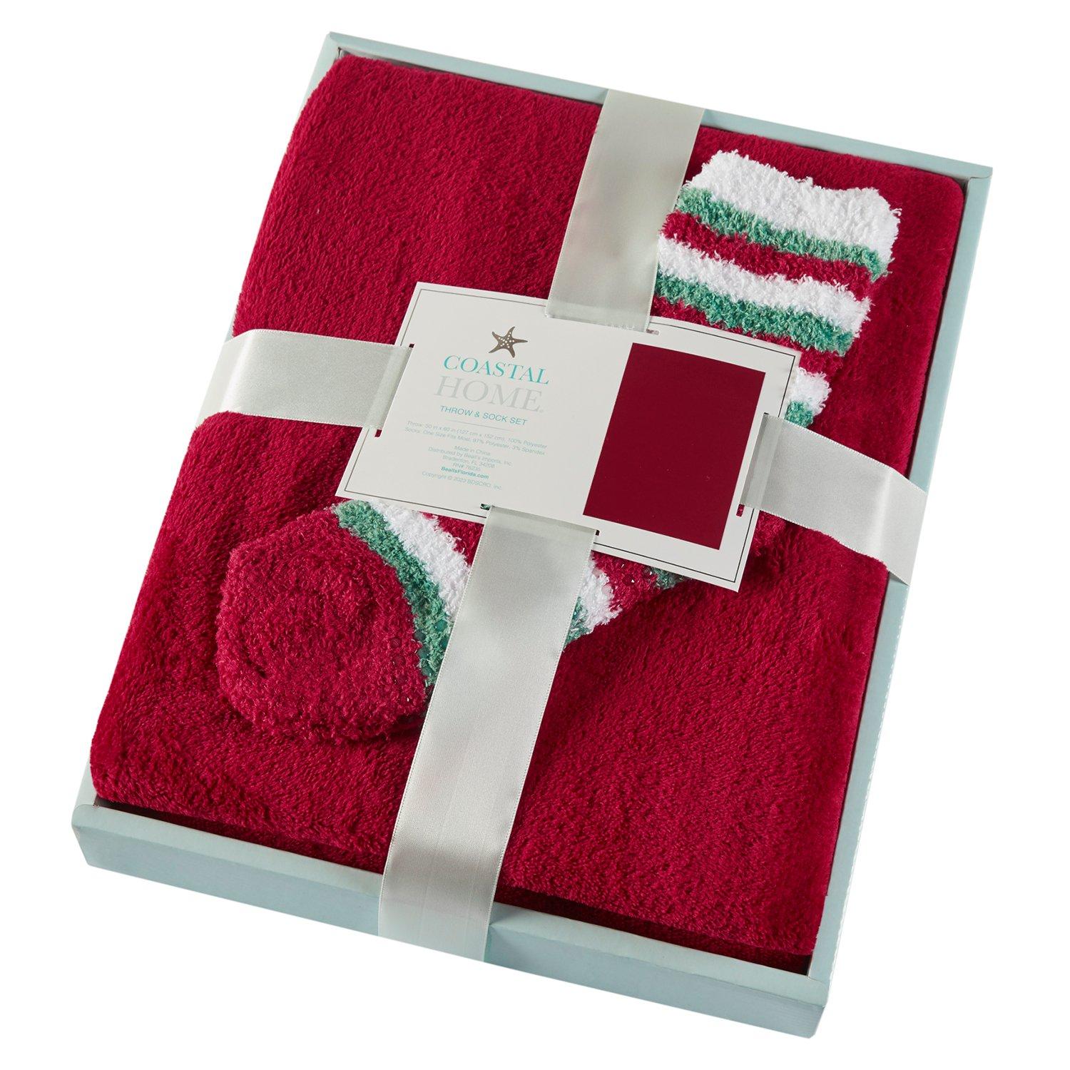 Coastal Home 2 Pc. Plush Throw & Sock Set
