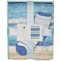 Coastal Home Throw Blanket & Sock Set