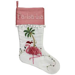 21 in.  Flamingo & Palm Tree Christmas Stocking