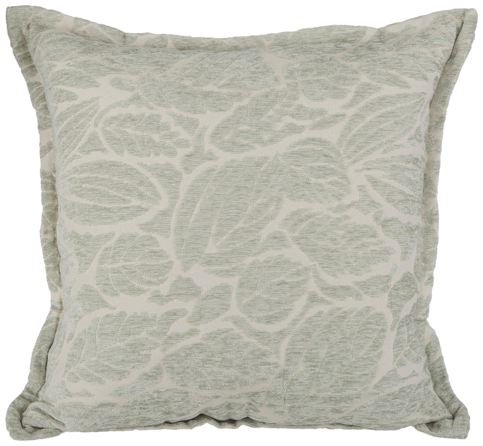 20x20 Chenille Floral Decorative Throw Pillow