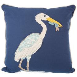 18x18 Embroidered Pelican Decorative Pillow