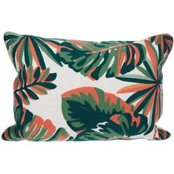 Coastal Home 14x20 Embroidered Leaf Decorative Pillow