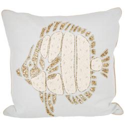 18x18 Embellished Fish Decorative Pillow