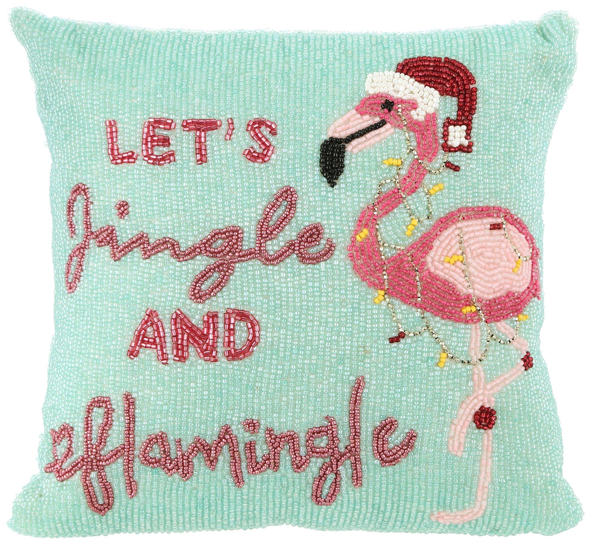 Flamingo Decorative Holiday Pillow