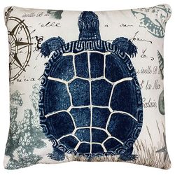 MG Monogram 20x20 Nautical Turtle Decorative Pillow