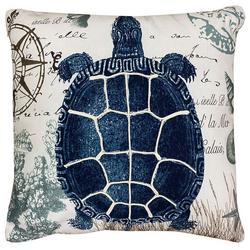 20x20 Nautical Turtle Decorative Pillow