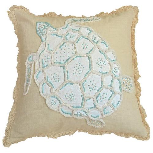Debage Embroidered Sea Turtle Decorative Pillow