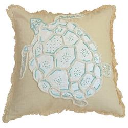 Embroidered Sea Turtle Decorative Pillow