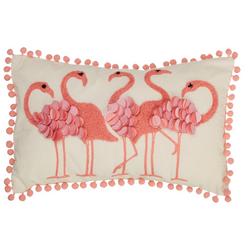 Flamingo Applique Decorative Pillow