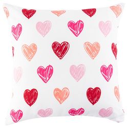 Battilo Drawn Hearts Decorative Pillow