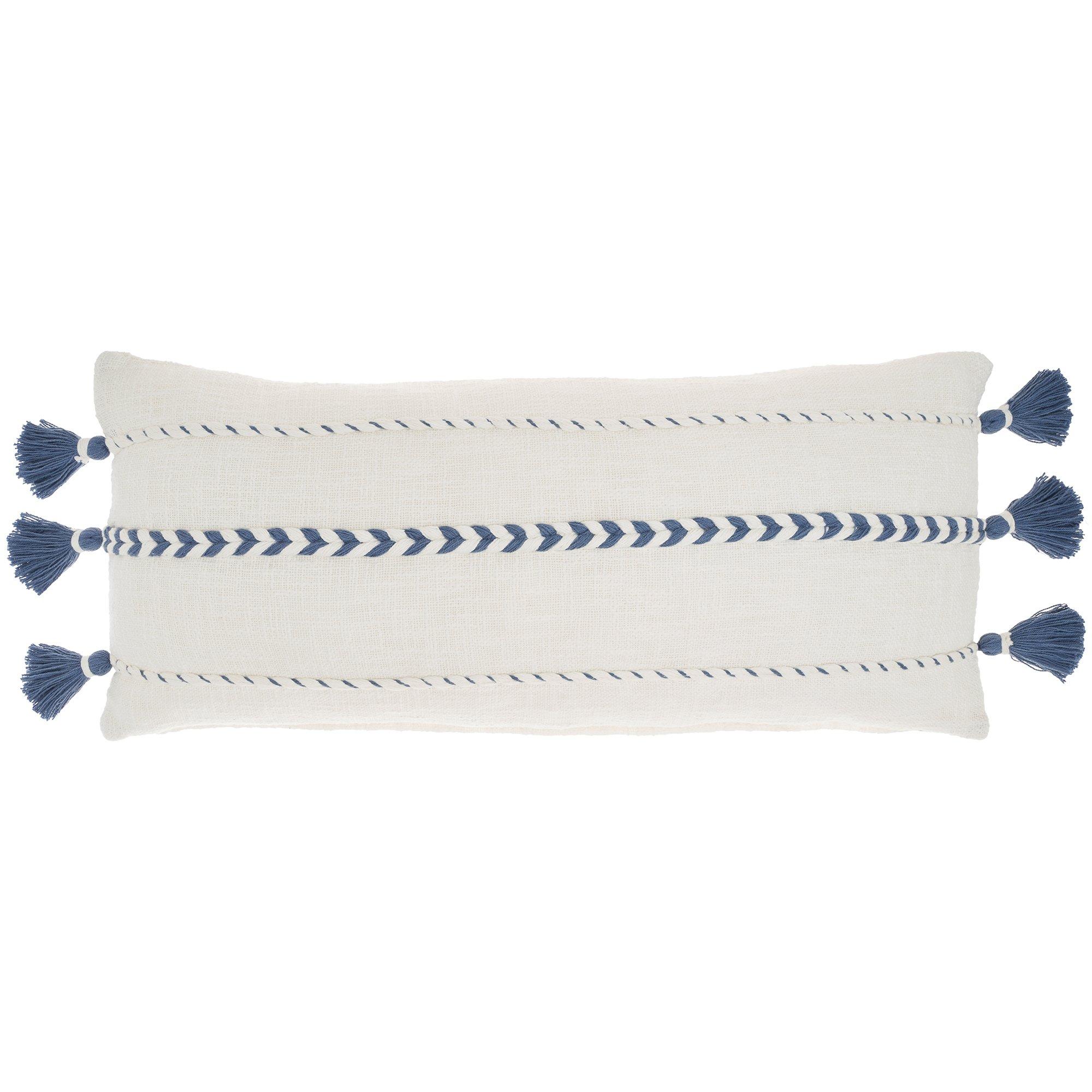 Mina Victory 12x30 Striped Tassel Decorative Pillow