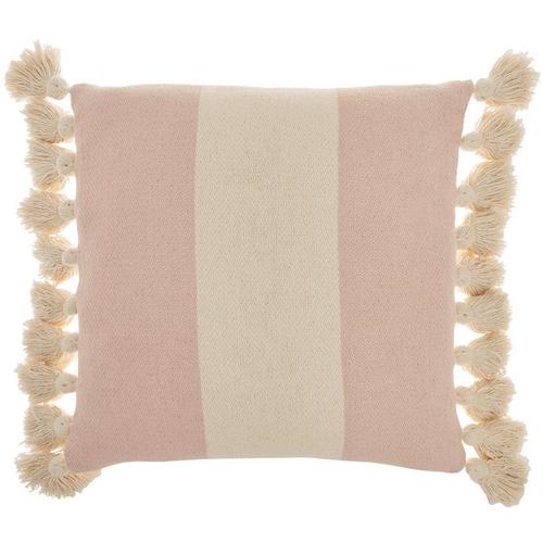 Mina Victory 18x18 Knotted Tassel Striped Outdoor Pillow