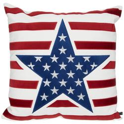 Embroidered Velvet Americana Star Decorative Pillow