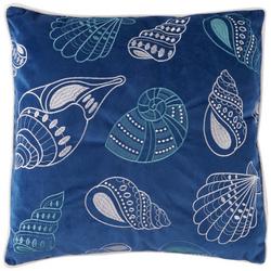 Embroidered Velvet Shell Decorative Pillow