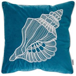 Homey Cozy Conch Shell Applique Decorative Pillow