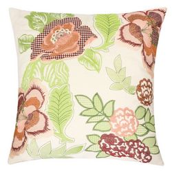 Homey Cozy Floral Embroidered Decorative Pillow