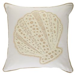 Homey Cozy Fan Shell Applique Decorative Pillow