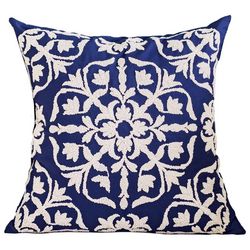 Homey Cozy 20x20 Damask Embroidered Decorative Pillow