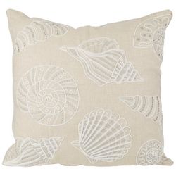 Homey Cozy 20x20 Embroidered Shells Decorative Pillow