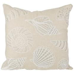 20x20 Embroidered Shells Decorative Pillow