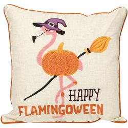 18x18 Happy Flamingoween Decorative Pillow