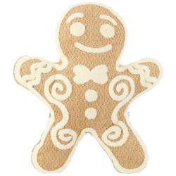 Gingerbread Man Decorative Holiday Pillow