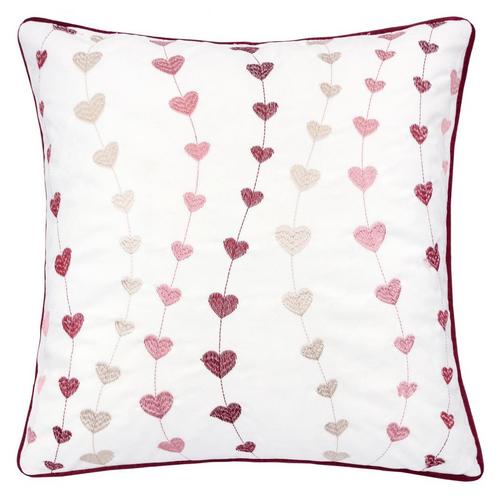 Homey Cozy 20x20 Heart Vines Decorative Pillow