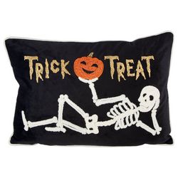 Homey Cozy 14x20 Trick or Treat Skeleton Decorative Pillow