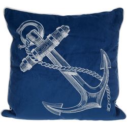 Homey Cozy 20x20 Embroidered Anchor Decorative Pillow